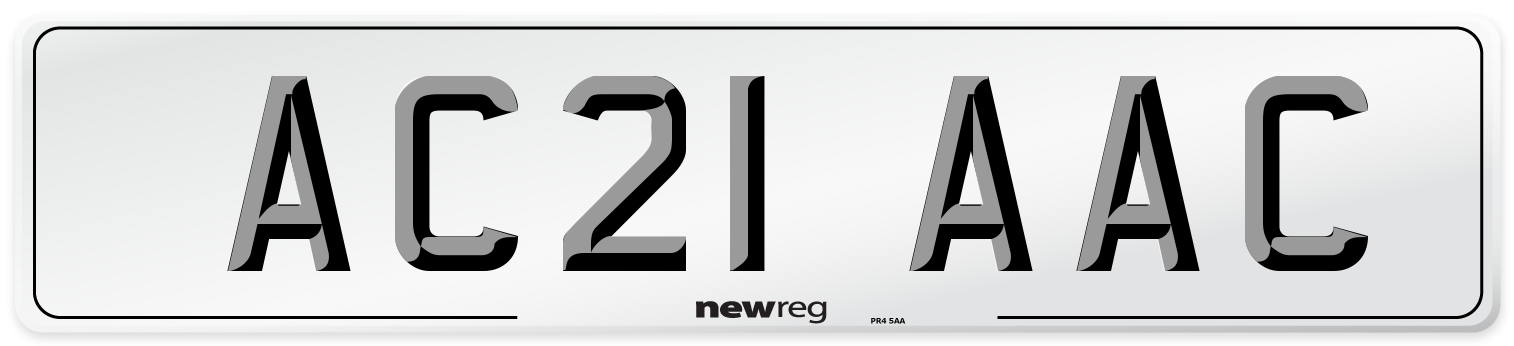 AC21 AAC Number Plate from New Reg